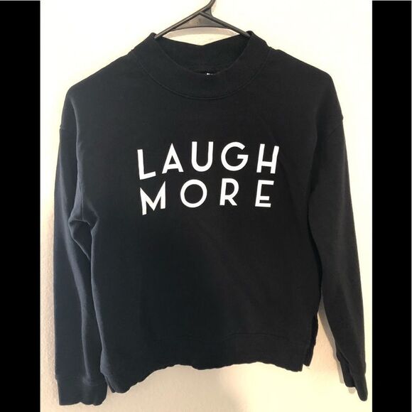 H&M 🎉HP🎉Women’s Sweatshirt “Laugh More” - Picture 2 of 7
